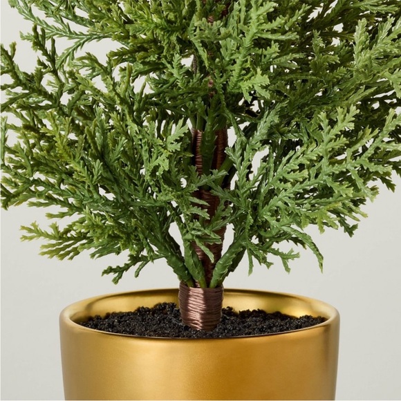 Faux Cypress Tree in Brass Pot - Hearth & Hand with Magnolia 16” LAST ONE - Picture 3 of 6